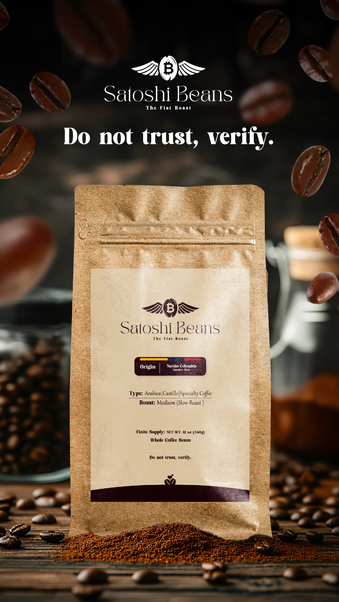 Satoshi Beans 340g Coffee Bag